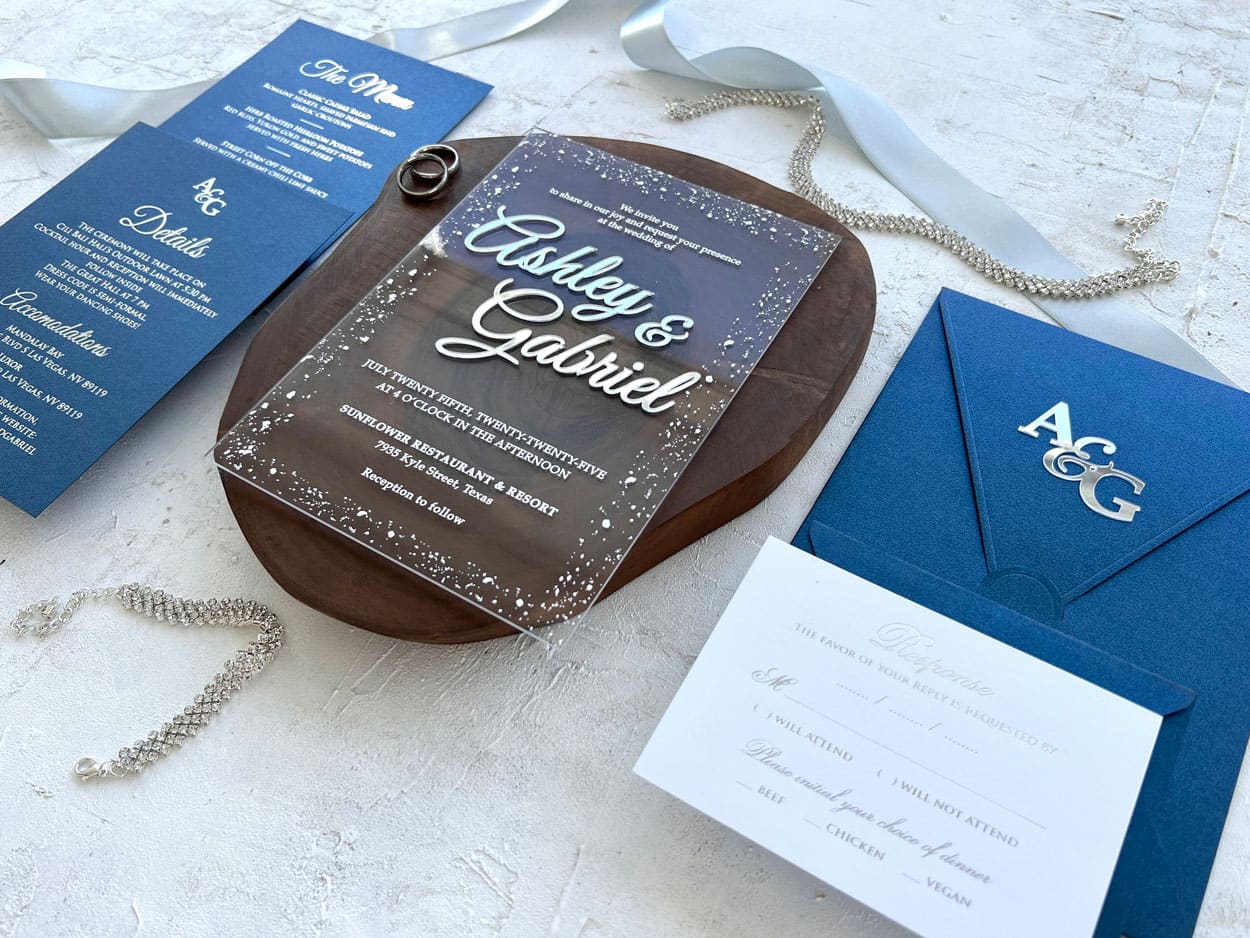 Modern Acrylic Wedding Invitations